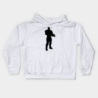 Futuristic Human Soldier Silhouette Kids Hoodie